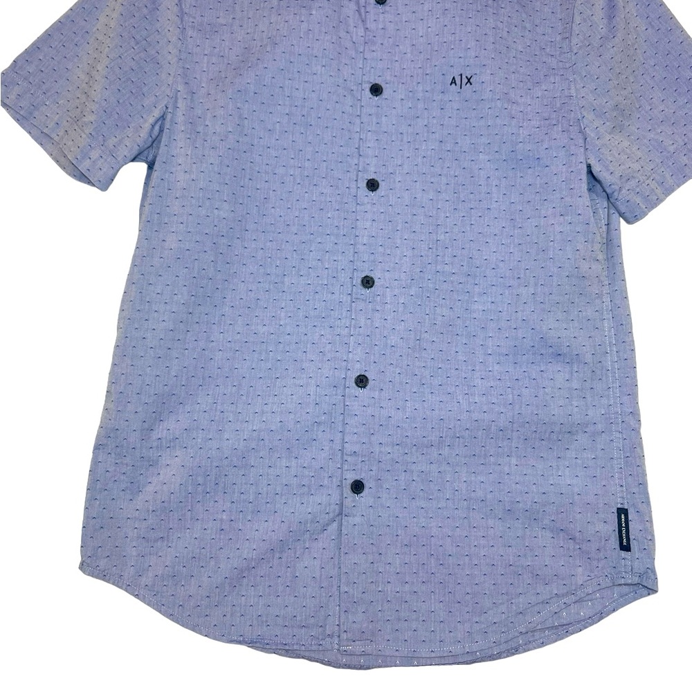 ⚡️SOLD⚡️Armani Exchange Men's Youth Ditsy-Print Dobby Shirt Slim Fit Button Down - Picture 14 of 16